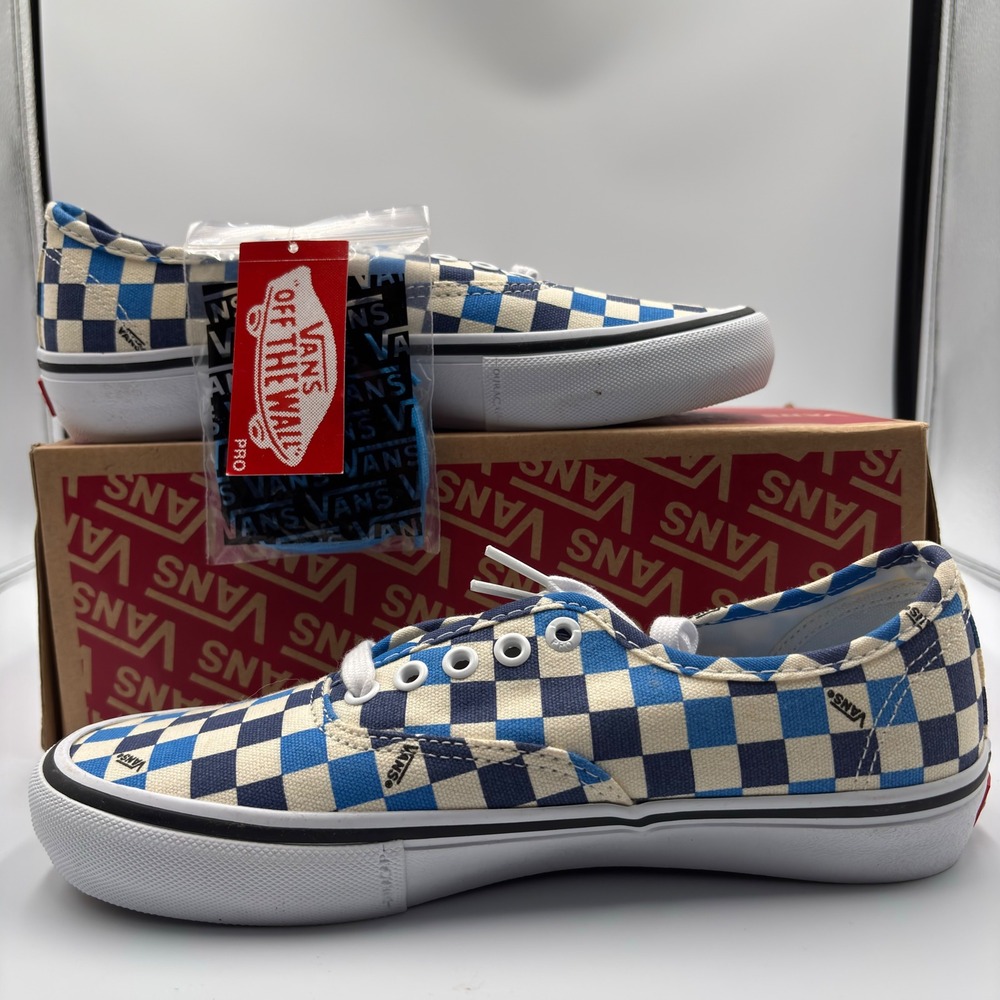 Vans Authentic Pro Checkerboard Classic Wh Blue Navy Men Size 7 VN0A3479UH2 NEW